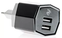 Мережевий зарядний пристрій 2E Dual USB Wall Charger 3.4A Black (2E-WCRT58-B)