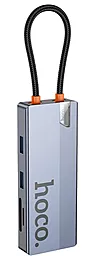 Мультипортовий Type-C хаб Hoco HB52 8-in-1 deep space gray - мініатюра 3 Мультипортовий Type-C хаб Hoco HB52 8-in-1 deep space gray - мініатюра 3