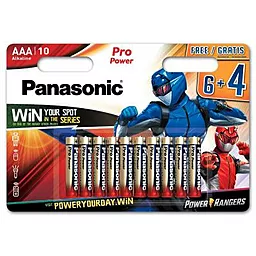 Батарейки Panasonic AAA / LR03 Pro Power (LR03XEG/10B4FPR) Power Rangers 10шт - фото Батарейки Panasonic AAA / LR03 Pro Power (LR03XEG/10B4FPR) Power Rangers 10шт