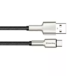 Кабель ColorWay USB-A - Type-C 12w 2.4a 1м cable Black (CW-CBUC046-BK)