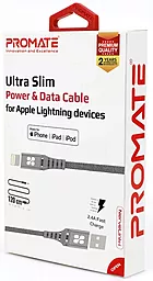Кабель Promate USB-A - Lightning 12w 2.4a 1.2м cable Grey - миниатюра 7 Кабель Promate USB-A - Lightning 12w 2.4a 1.2м cable Grey - миниатюра 7