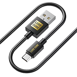 Кабель Luxe Cube USB-A - micro USB 15w 3a 1м cable Black (7775557575266)