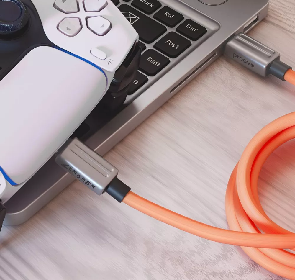 Кабель Proove Chromer USB Type-C - Type-C 240w 5a 1м PD cable Orange - фото 2