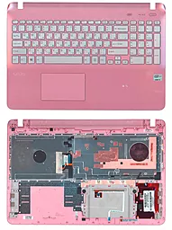 Клавиатура для ноутбука Sony FIT 15 SVF15 с топ панелью серая/розовая