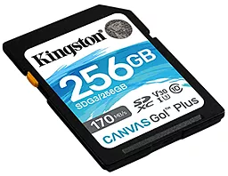 Карта памяти Kingston SDXC 256GB Canvas Go! Plus Class 10 UHS-I U3 V30 (SDG3/256GB)