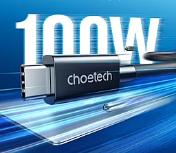 USB HD/PD Кабель Choetech Thunderbolt 4 8k 60hz 40gbps 100w 5a 0.8m USB Type-C - Type-C cable black (A3010-BK) - мініатюра 8