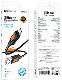 Кабель Borofone BX114 Structure USB-A - Lightning 12w 2.4a 1м cable Black - мініатюра 6 Кабель Borofone BX114 Structure USB-A - Lightning 12w 2.4a 1м cable Black - мініатюра 6