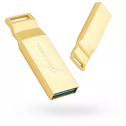 Флешка Exceleram 128GB U2 Series USB 3.1 Gen 1 (EXP2U3U2G128) Gold