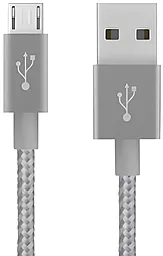 Кабель Belkin Mixit Metallic USB-A - micro USB 12w 2.4a 3м cable Grey (F2CU021bt10-GRY) - фото Кабель Belkin Mixit Metallic USB-A - micro USB 12w 2.4a 3м cable Grey (F2CU021bt10-GRY)