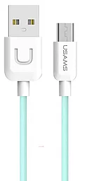 USB Кабель Usams U Turn Serie micro USB Cable Cyan US-SJ098)