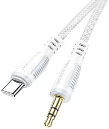 Аудио кабель Borofone BL14 Aux mini Jack 3.5 mm - USB Type-C M/M Cable 1 м white - миниатюра 2