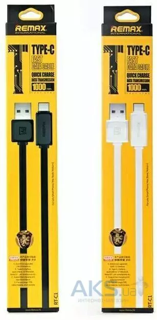 Кабель Remax Fast USB-A - Type-C 12w 2.4a 1м cable Black (RT-C1) - фото 2