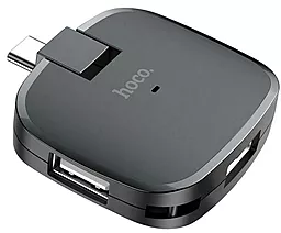 USB Type-C хаб (концентратор) Hoco USB-C -> 3xUSB-A HB11 Black