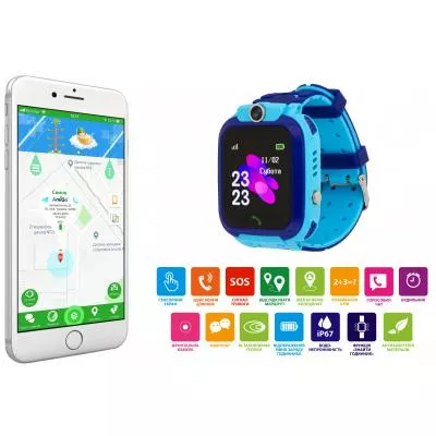 Смарт-часы AmiGo GO002 iP67 Blue - фото 11