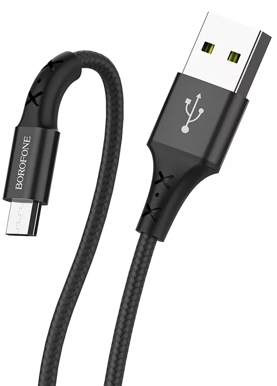Кабель Borofone BX20 USB-A - micro USB 12w 2.4a 1м cable Black - фото 2
