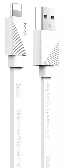 Кабель Hoco U34 LingYing Charged USB-A - Lightning 12w 2.4a 1.2м cable White - фото 1