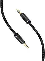 Аудіо кабель SkyDolphin SR10 Neylon Wire AUX mini Jack 3.5mm M/M Cable 1 м black (AUX-000065)