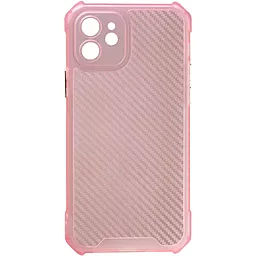 Чохол Epik Ease Carbon color series для Apple iPhone 12 (6.1")  Pink / Transparent