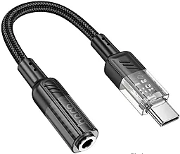 Аудіо-перехідник Hoco LS37 Spirit M-F USB Type-C - 3.5mm Transparent black - фото Аудіо-перехідник Hoco LS37 Spirit M-F USB Type-C - 3.5mm Transparent black