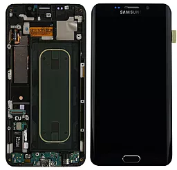 Дисплей Samsung Galaxy S6 EDGE Plus G928 с тачскрином и рамкой, сервисный оригинал, Black