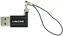 Адаптер-перехідник CABLETIME M-F USB-A 3.0 -> USB Type-C Black (CA913701) - мініатюра 2