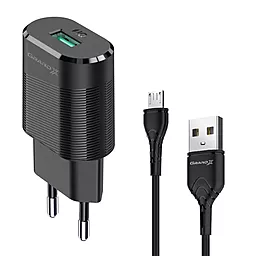 Мережевий зарядний пристрій Grand-X 2.1a home charger + micro USB cable black (CH-17U)