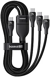 Универсальны кабель Baseus Flash Series 3 3-in-1 USB Type-C to 3xType-C 100w 5a 1.5м PD cable Black (P10377503111-00) - фото Универсальны кабель Baseus Flash Series 3 3-in-1 USB Type-C to 3xType-C 100w 5a 1.5м PD cable Black (P10377503111-00)