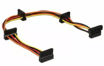 Шлейф (Кабель) Cablexpert SATA на 4 устройства, 0.4 м - фото 1