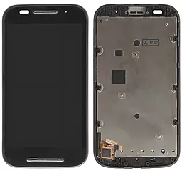 Дисплей Motorola Moto E 2014 (XT1021, XT1022, XT1025) з тачскріном і рамкою, оригінал, Black