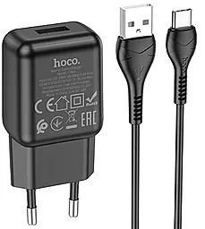 Сетевое зарядное устройство Hoco C96A 2.1a home charger + USB-C cable black