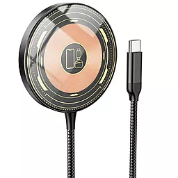Бездротовий (індукційний) зарядний пристрій з швидкою зарядкою Hoco CW45 Discovery Edition QC 3-in-1 15w wireless charger black