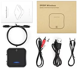 Блютуз-адаптер Vikefon BT-B19 Bluetooth 5.0 AptX HD Black - мініатюра 8 Блютуз-адаптер Vikefon BT-B19 Bluetooth 5.0 AptX HD Black - мініатюра 8