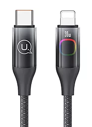 Кабель USB PD Usams SJ638 Colorful Light XM Series 30w 3a 1.2m USB Type-C- Lightning cable black