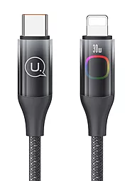 Кабель Usams SJ638 Colorful Light XM Series USB Type-C - Lightning 30w 3a 1.2м PD сable Black - фото Кабель Usams SJ638 Colorful Light XM Series USB Type-C - Lightning 30w 3a 1.2м PD сable Black