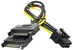 Кабель (шлейф) EasyLife 6p - 2xSATA 0.2м чёрный (CM-SATA+SATA-->6PV) - фото Кабель (шлейф) EasyLife 6p - 2xSATA 0.2м чёрный (CM-SATA+SATA-->6PV)