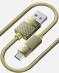 Кабель Luxe Cube Premium USB-A - micro USB 12w 2.4a 1м cable Gold - фото Кабель Luxe Cube Premium USB-A - micro USB 12w 2.4a 1м cable Gold