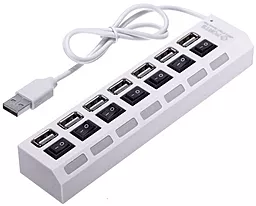 USB хаб (концентратор) EasyLife 7 USB 2.0 Port с выключателями белый