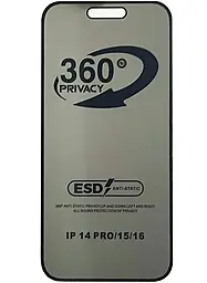 Защитное стекло ESD Privacy Anti-static 360° для Apple iPhone 15, iPhone 16 Black (без упаковки) - фото Защитное стекло ESD Privacy Anti-static 360° для Apple iPhone 15, iPhone 16 Black (без упаковки)