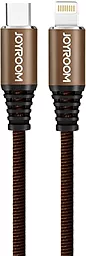 Кабель Joyroom Armour USB Type-C - Lightning 15w 3a 1м сable Brown (S-L316) - фото Кабель Joyroom Armour USB Type-C - Lightning 15w 3a 1м сable Brown (S-L316)