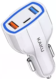Автомобільний зарядний пристрій iKaku 20w QC3.0 2xUSB-A/USB-C ports car charger white (KSC-485)
