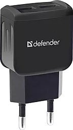 Сетевое зарядное устройство Defender 2.1a 2xUSB-A ports charger black (EPA-13) - фото Сетевое зарядное устройство Defender 2.1a 2xUSB-A ports charger black (EPA-13)