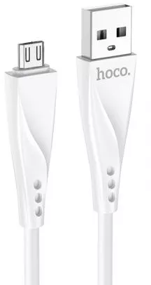 Кабель Hoco DU16 Silica USB-A - micro USB 10w 1м cable White - фото 1