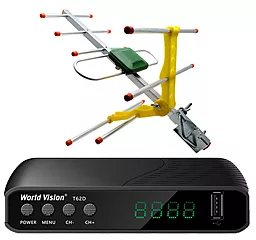Комплект цифрового ТВ World Vision T62D + Антенна Eurosky ES-003 - фото Комплект цифрового ТВ World Vision T62D + Антенна Eurosky ES-003