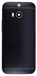 Задняя крышка корпуса HTC One M8 со стеклом камеры Black - фото Задняя крышка корпуса HTC One M8 со стеклом камеры Black
