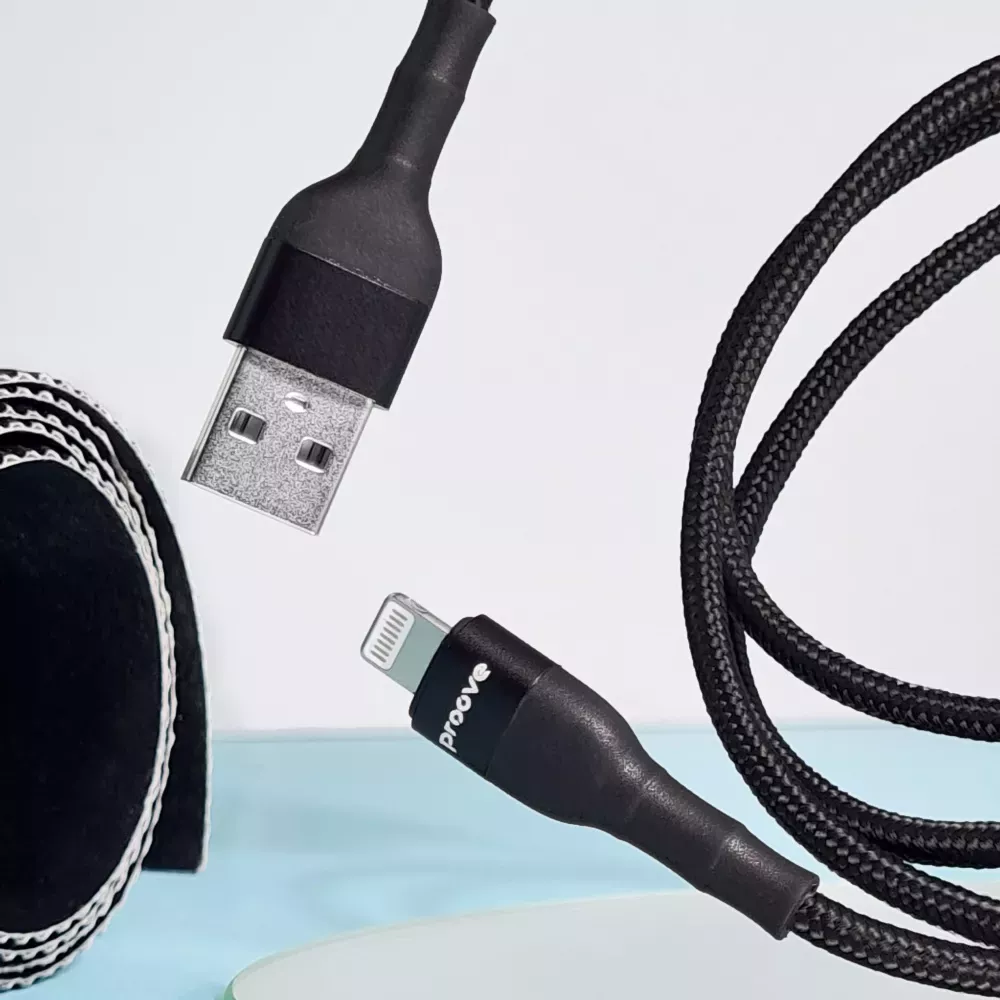 Кабель Proove Weft Weft USB-A - Lightning 12w 2.4a 1м cable Black (CCWF20001101) - фото 4