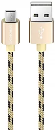 Кабель USB Borofone BX24 12W 2.4A micro USB Cable Gold