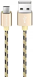 Кабель Borofone BX24 Ring Current USB-A - micro USB 12w 2.4a 1м cable Gold - фото Кабель Borofone BX24 Ring Current USB-A - micro USB 12w 2.4a 1м cable Gold