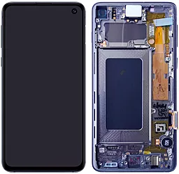 Дисплей Samsung Galaxy S10 G973 с тачскрином и рамкой, сервисный оригинал, Prism Blue