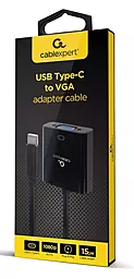 Видео переходник (адаптер) Cablexpert USB Type-C - VGA 1080p 60hz 0.15m black (A-CM-VGAF-01) - миниатюра 2