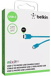 USB Кабель Belkin Type-C to Micro USB Charge Cable Blue (F2CU033BT06-BLU) - мініатюра 2
